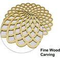 Gold Wood Carved Trivet Round Placemats for Dining Table Heat Resistant Easy to Care Table Mats