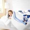 thumbnail image 5 of Homewish Teens Ball Game Full Size Comforter Sets,Hockey Sport Theme Bedding Comforter Set,White Blue Bedding Sets For Boys Kids,Luxury Bedroom Decor Reversible,3pcs, 5 of 9