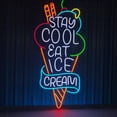 thumbnail image 2 of Handmadetneonsign Stay Cool Eat Ice Cream Neon Sign, Ice Cream Store Open Wall Art Decor, Bar Pub Home Wall Decor, 2 of 5