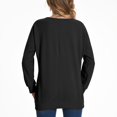 thumbnail image 4 of Womens Oversized Tshirt Women's Fashion Casual Round Neck Long Sleeve Solid Color Comfortable Loose Top, 4 of 5