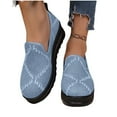 thumbnail image 7 of Miluxas Women's Denim Penny Loafers Breathable Flat Shoes Comfortable & Lightweight Slip-Ons Light Blue 9.5(43), 7 of 7