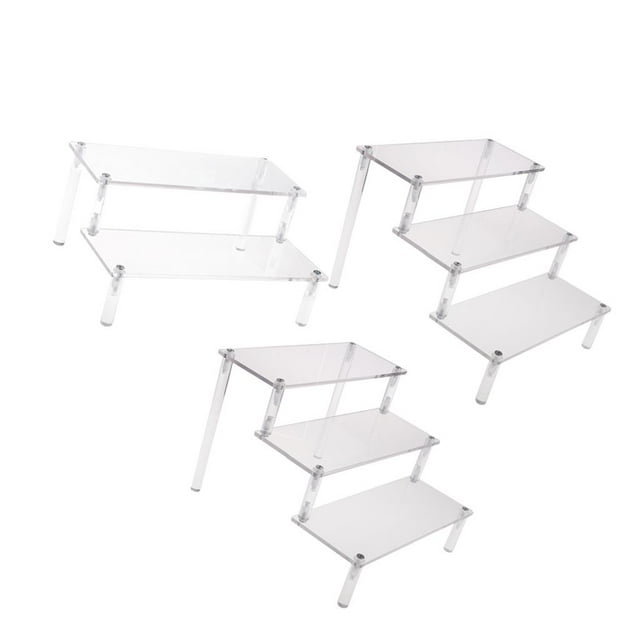 3-Nivel + 2 Tier de Acrílico Almacenamiento de Acrílico Modelo Desmontable Soporte de Exhibición