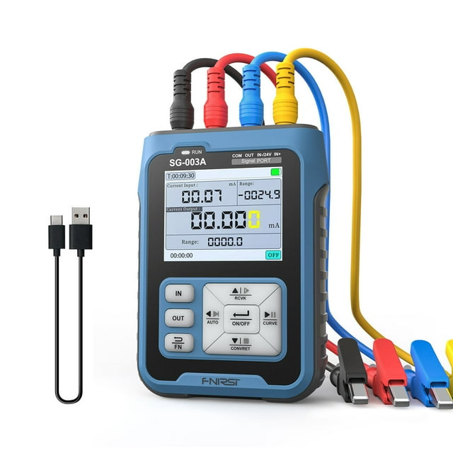 Yeacher FNIRSI Portable à Main 0-10V 4-20mAh Courant Réglable Simulateur de Tension Générateur de Signaux Sources Calibrateur Émetteurs avec Écran LCD 2.4 Pouces