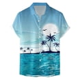 thumbnail image 1 of Camisas Y s Top de camisa de manga corta con solapa y botón de impresión digital 3D de moda y ocio para hombre (Light Blue, XL), 1 of 4