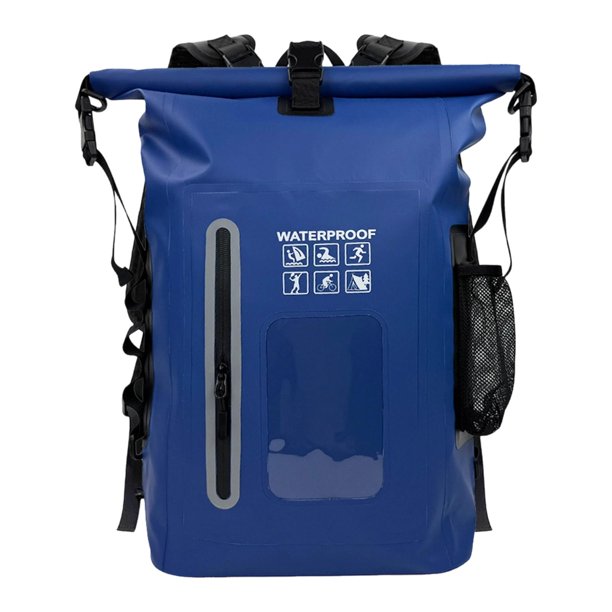 Bolsa impermeable seca para kayak, bolsa de flotación de 25 litros, bolsa ligera de gran capacidad. Azul