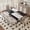 Table+8 Warm Grey&Black Chairs(Style 2), variant on ExtraLco Dining Table Set for 6, White and Black MDF Table with Storage Shelf and Upholstered Chairs for Dining Room
