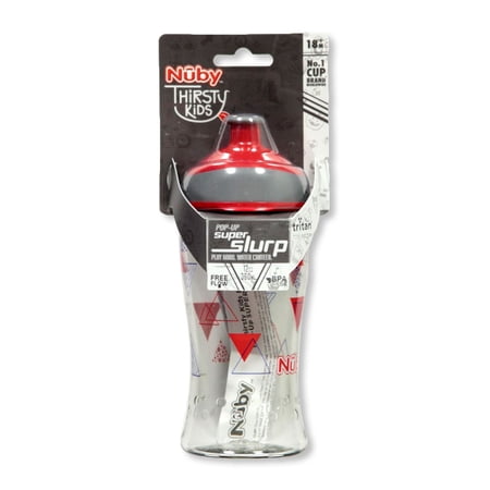 Nuby Thirsty Kids Super Slurp Cup (12 oz.) - red, one size