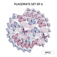 thumbnail image 2 of Placemats Set Of 4 / 6, Butterflies In Pastel Placemats For Dining Table Indoor/Outdoors Heat Resistant Washable Placemats 18" X 12", 2 of 8