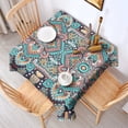 thumbnail image 2 of Multicolor Ethnic Paisley Pattern Square Tablecloth,Waterproof Square Table Cover,Wipeable Spillproof Washable Table Cover for Home Kitchen Party Decor 52"x52"(132x132cm), 2 of 6