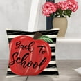 thumbnail image 4 of Red Apple Back to School Throw Pillow Cover 20x20 Inch Black and White Stripes with First Day of School Student Kids Classroom Pillow Cases Cotton Linen Home Decor Cushion Cover for Couch, 4 of 6