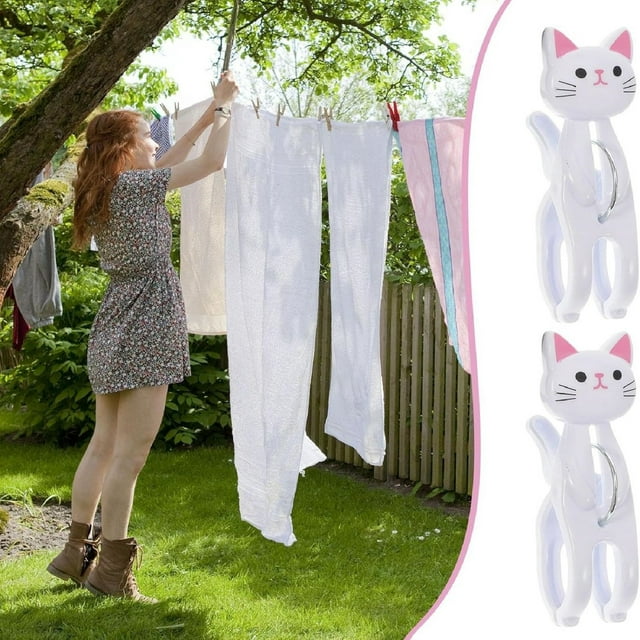 Beach Towel Clips | Cat Shape Clothespins Clothes Pins Traceless Laundry Clips Clothes Pin For Clothesline Laundry Bathroom