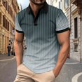 thumbnail image 2 of FUZHIQ Men's Polo Shirts Short Sleeve Gradient Vertical Striped Print Casual Golf Polo Breathable Soft Fabric Business Work Daily Wear Fashion Collared Shirt,XXL, 2 of 5