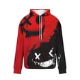 thumbnail image 4 of Turilly Hoodies for Men Graphic Men's Hooded Down Shoulder Sleeve Face Print Loose Hoodie Printed Long Sleeve Top Hoodie, 4 of 5