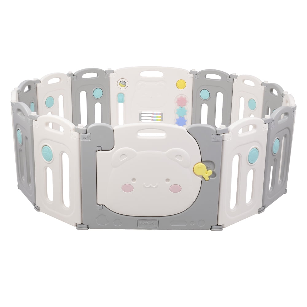 Kepooman Baby Fence 14 Panels Kids Playpen- Foldable Toddler Safety Play Center Yard Adjustable Shape Portable Design for Children Toddler Indoor Outdoor Use Blue, Dark Blue & White Kepooman Baby Fence 14 Panels Kids Playpen- Foldable Toddler Safety Play Center Yard Adjustable Shape Portable Design for Children Toddler Indoor Outdoor Use Blue, Dark Blue & White