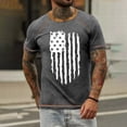 thumbnail image 2 of Men's Raglan T-shirt Retro Short Sleeve Round Neck Independence Day Printing Tops 2XL, 2 of 4