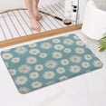 thumbnail image 4 of Teal Daisy Flower Golden Centers Pattern Bathroom Rugs Mat,Non Slip Microfiber Bathroom Rug,Rubber Backing,Soft Bathroom Mats for Bathroom Floor,Tub and Shower,17x27in(43x68cm), 4 of 5