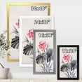thumbnail image 4 of Designart 'Two Monochrome Leaves With Lotus Flower' Traditional Framed Art Print, 4 of 4