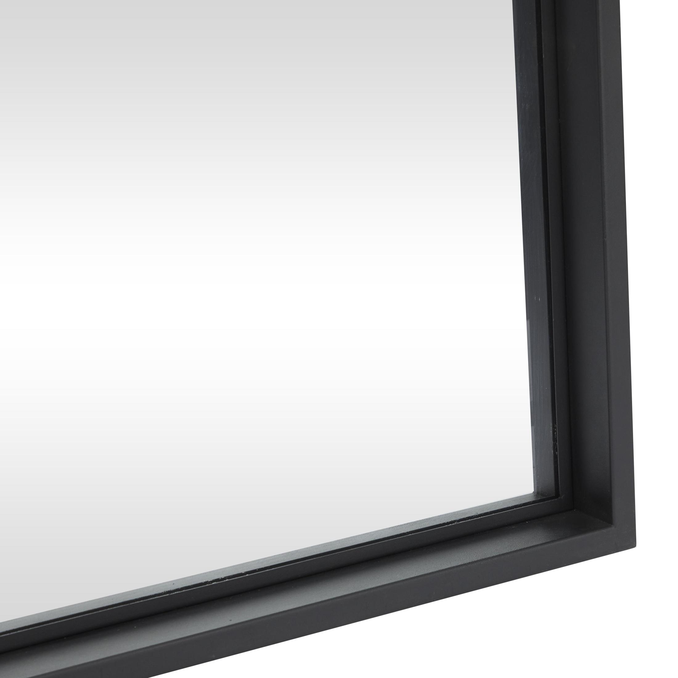 DecMode 24" x 60" Black Metal Tall Floor Mirror