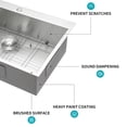 thumbnail image 5 of 33 x 22 x 9 inch Kitchen Sink Drop In 16 Gauge Stainless Steel 33" Single Bowl Topmount Kitchen Sink Basin, 5 of 8