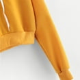 thumbnail image 5 of MSJUHEG Workout Tops For Women Womens Long Sleeve Tops Women Long Sleeve Drawstring Crop Sweatshirt Crop Top Hoodie Pullover Top Blouse Womens Tops Yellow S, 5 of 9