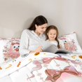 thumbnail image 4 of Manfei Halloween Bow Ghost Twin Comforter Sets 2pcs, Cute Rose Flower Pumpkin Bedding Set, Peach White,Reversible,1 Comforter and 1 Pillowcase, 4 of 6