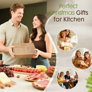 Astercook 4-Pieces Wood Cutting Board, Bamboo Chopping Board for Kitchen with Holder, Cutting Boards Set with Juice Groove and Handles, Charcuterie Board for Chopping Meat, Vegetables and Fruits