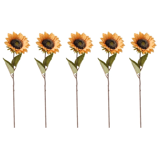 GOOHOCHY 5 unids decoraciones de girasoles artificiales retro girasoles simulación girasol (amarillo)