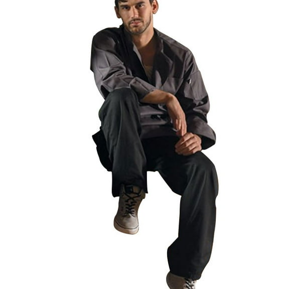 4001-0107 Classic Baggy Chef Pants 2" Elastic Waist with Brass Zipper in Black 3XLarge