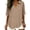 Camel #1, variant on WULMLEO Women Cotton Linen Tops Casual Summer Short Sleeve Oversized T Shirts Collared V Neck Loose Blouses with Curved Hem Orange M