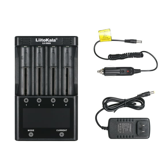 LiitoKala Lii-500S Kit de Charge de Batterie Portable 4 Emplacements avec Modes de Charge d'Écran LCD à Commande Tactile