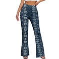 thumbnail image 3 of Oplxuo Flare Leggings for Women Vintage Ethnic Bell Bottom Stretch High Waisted Lounge Yoga Pants, 3 of 7