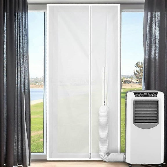 Door Seal for Mobile Air Conditioners, 90 * 210 cm Air Conditioner Window Door Weatherstrip Caulk Kit, Easy to Install No Drilling Required for All Do