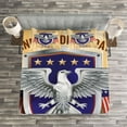 thumbnail image 3 of Ambesonne 4th of July Quilted Bedspread Set 3 Pcs, American Bald Eagle, Queen Size, Multicolor, 3 of 3