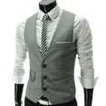 thumbnail image 5 of MSJUHEG Jackets For Men Winter Jackets For Men Men'S Business Leisure Wedding Vest V Neck Sleeveless Slim Jacket Vest Mens Winter Coats Gray 5Xl, 5 of 5