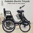 thumbnail image 6 of BROOBEY Electric Tricycle for Adults Folding Electric Trike 3 Wheel Electric Trike with Two-seater Large Basket Super Powerful Brushless 500W Motor 48V15AH Lithium Battery Max 20MPH E-Tricycle Black, 6 of 9