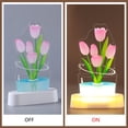 thumbnail image 4 of Lámpara Nocturna LED en Forma de Tulipán | Pequeña Lámpara Ambiental para Decoración del Hogar | Alimentada por Batería | Acento de Mesa Interior | Dormitorio, Sala, Estudio | Idea de Regalo | 1, 4 of 4