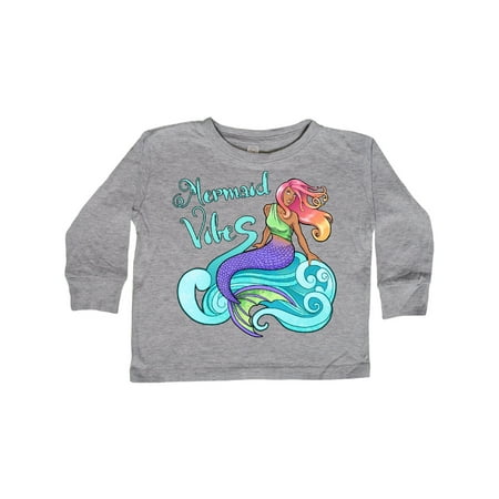 

Inktastic Mermaid Vibes Mermaid with Pink and Yellow Hair Gift Toddler Boy or Toddler Girl Long Sleeve T-Shirt