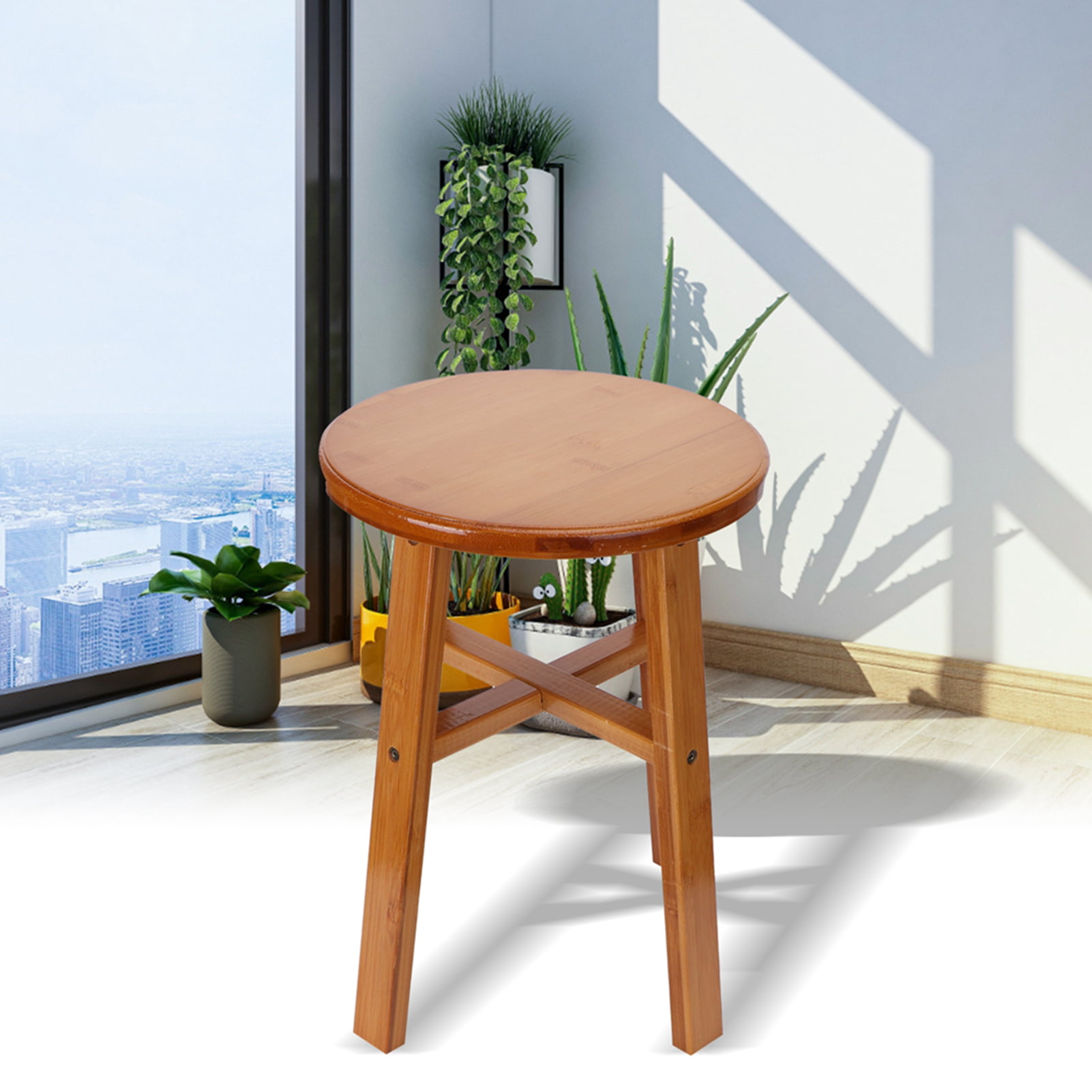 Small bamboo stool, wooden stool, small bench, bathroom stool