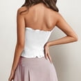 thumbnail image 5 of Xijirk Tank Tops Fashionable Removable Strap Ruffled Camisole Tube Top for Casual Wear Camisole Tops for Women,White,One Size, 5 of 7