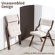 thumbnail image 5 of Sillas plegables HOMEFUN acolchadas de madera con cojín, paquete de 2 unidades, color camel, 5 of 8