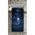thumbnail image 3 of Ambesonne Night Quilted Bedspread Set 2 Pcs, Full Moon Dark Clouds Fog, Twin Size, Dark Blue, 3 of 3