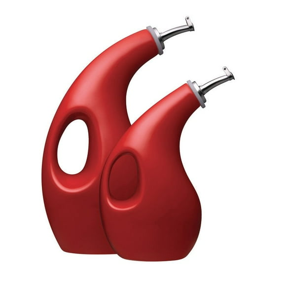 Rachael Ray Serveware 2 Piece Oil Bottle Set in Red