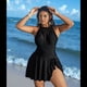 thumbnail image 5 of Traje de Baño de Talla Grande con Control de Abdomen, Estilo Vintage, Clásico, Transpirable, para Mujer. Negro L, 5 of 9
