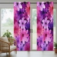 thumbnail image 5 of Outdoor Curtains for Patio Waterproof, Watercolor Flowers Outdoor Privacy Panels Grommet, Spring Floral Country Pink Purple Blackout Outside Curtains for Porch/Cabana/Pergola/Gazebo 54"x108", 1 Panel, 5 of 8