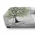 thumbnail image 2 of Tree of Life Soft Flannel Fleece Throw Blanket, Big Old Leaves and Branches Nature Growth Ecology Themed Artwork, Cozy Plush for Indoor and Outdoor Use, 50" x 70", Black White Green, by Ambesonne, 2 of 5