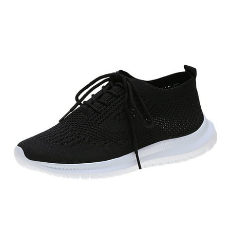 

Fandiiiii Women s Ladies Casual Knitted Breathable Lace-Up Sneakers Running Sports Shoes K12 Shoes Girls