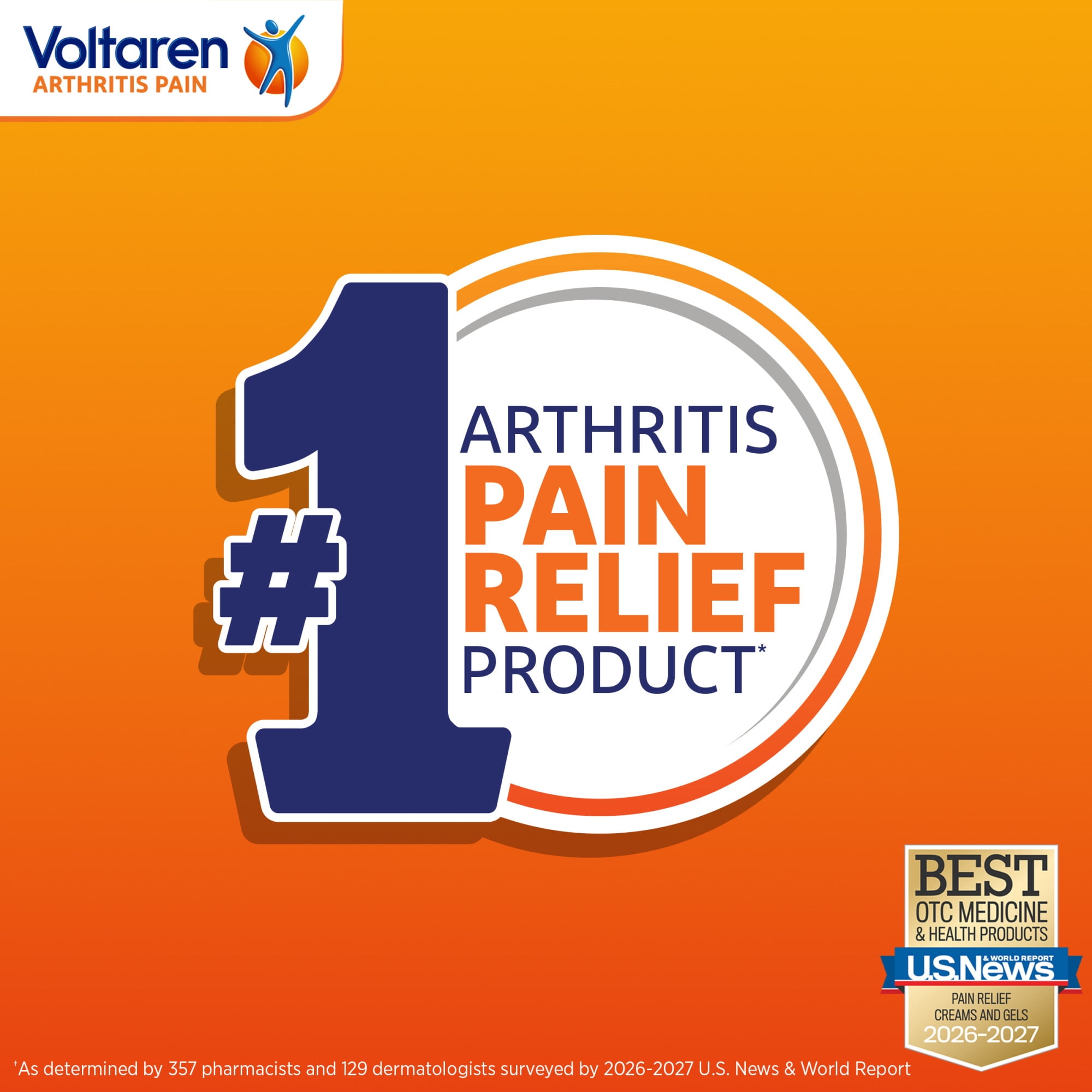 (2 pack) Voltaren Topical Arthritis Medicine Gel Pain Reliever for Arthritis, 50 G