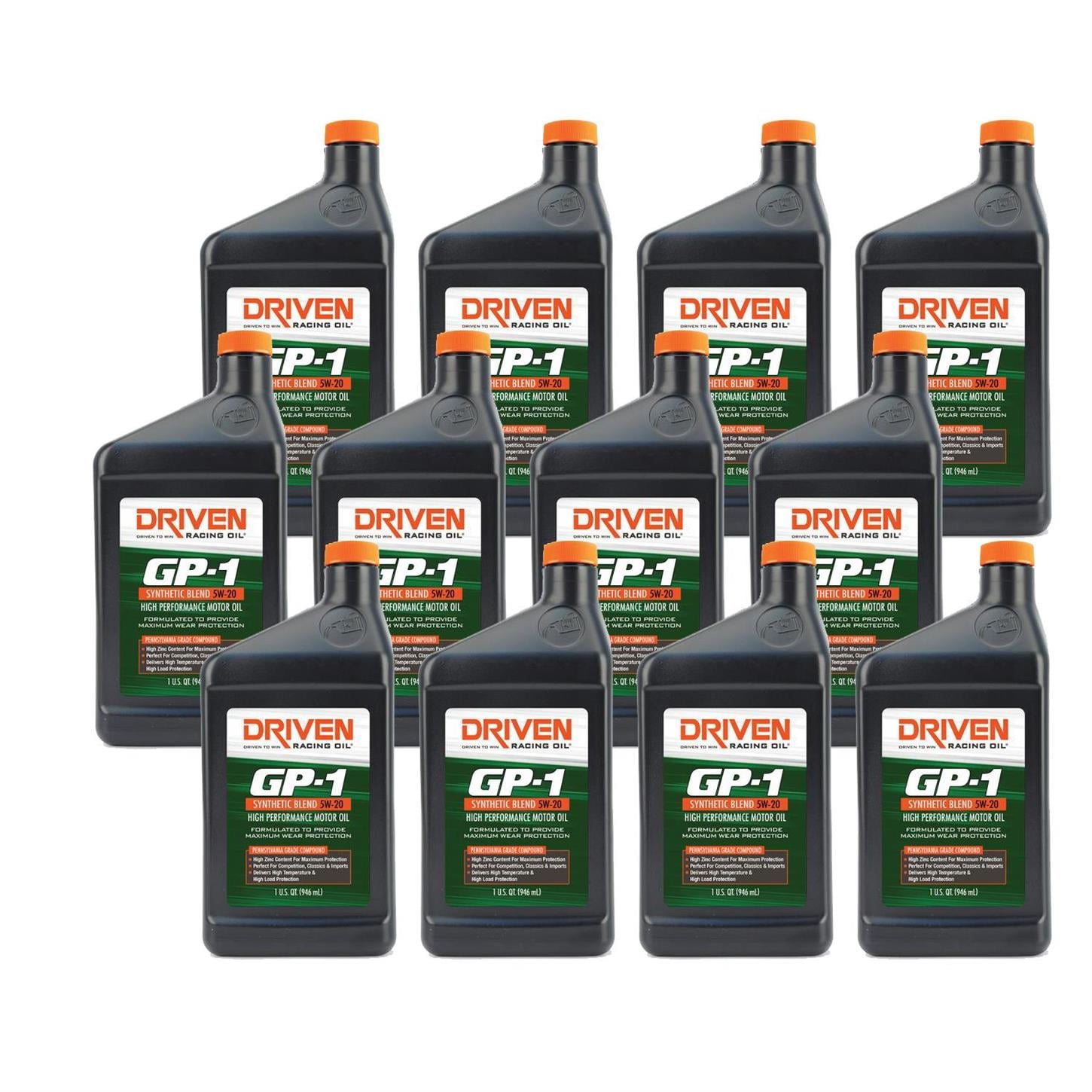 Driven Racing Oil 19206 GP1 Synthetic Blend 5W20 Oil, 12 Quarts