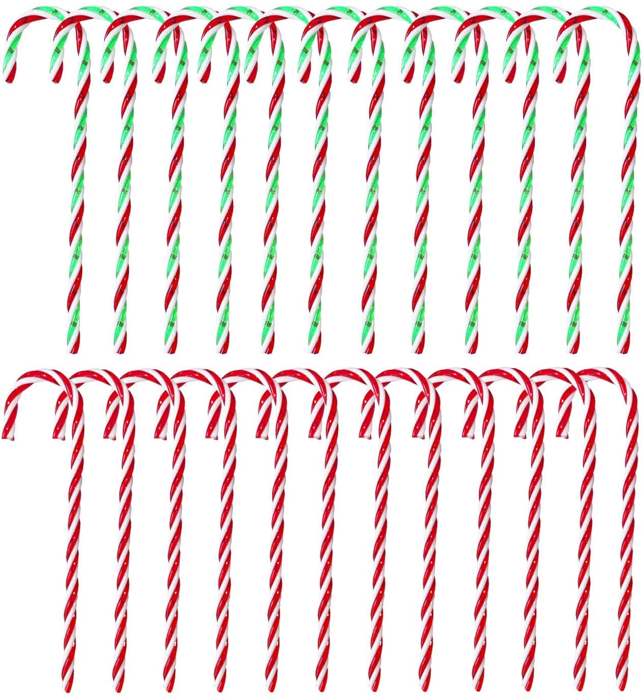 Christmas Acrylic Candy Canes 24 Pieces, Twisted Plastic Candy Crutch fo