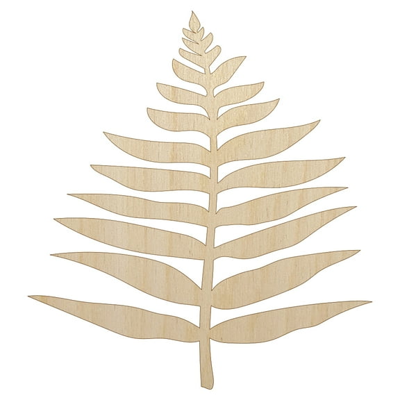 Fern Leaf Wood Shape Unfinished Piece Cutout Craft DIY Projects - 4.70 Inch Size - 1/8 Inch Thick